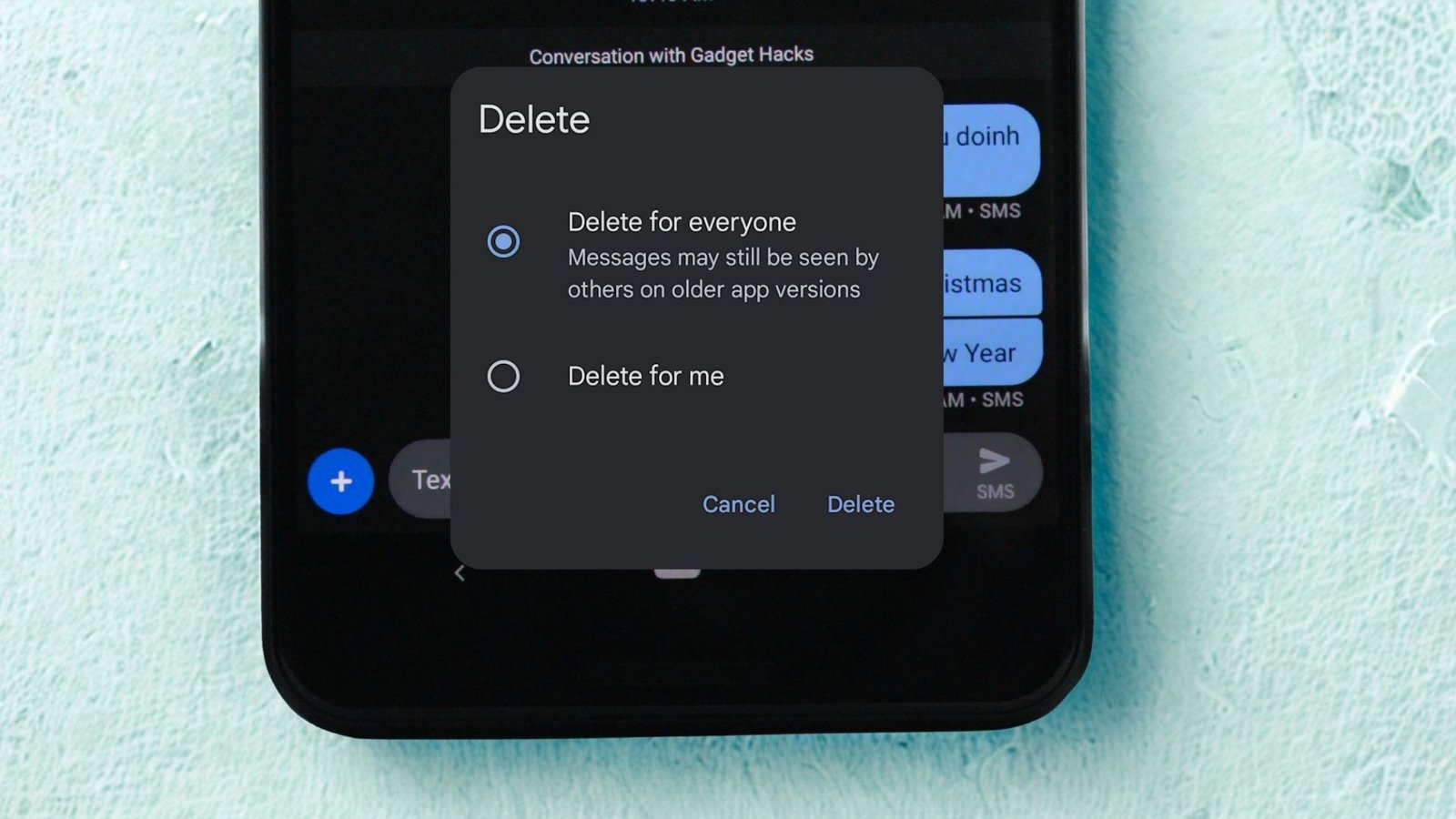 Google Messages Delete for Everyone Option