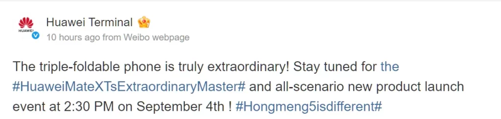 Huawei Mate XTs Leak