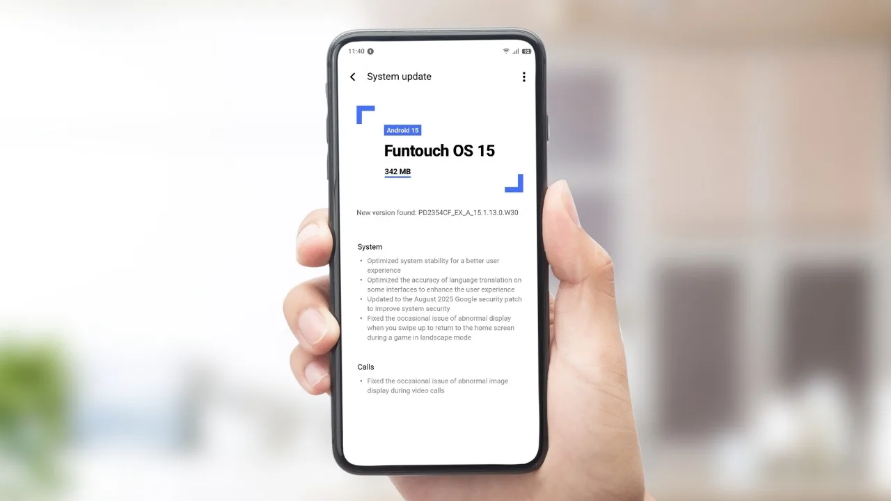 Funtouch OS 15 Rolls Out with Android 15 and August 2025 Security Patch