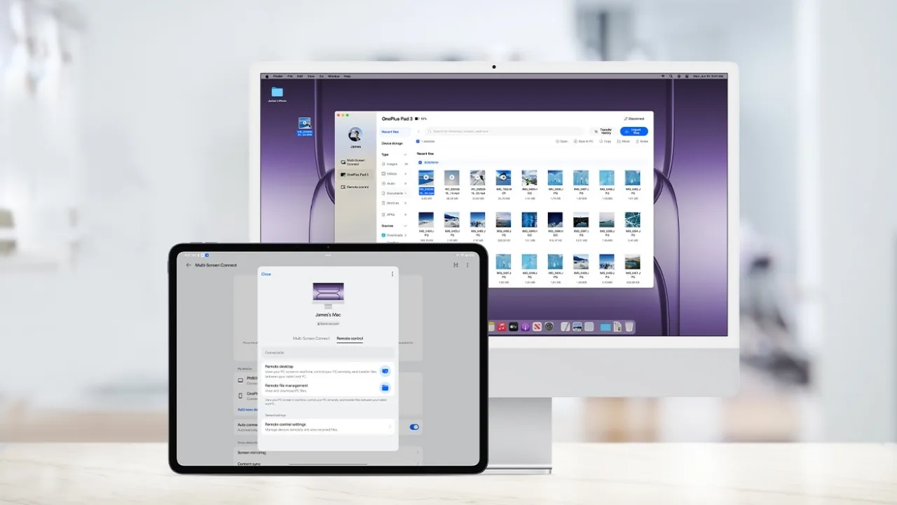 OnePlus Pad 3 Brings Seamless Mac Remote Access with Drag and Drop Support
