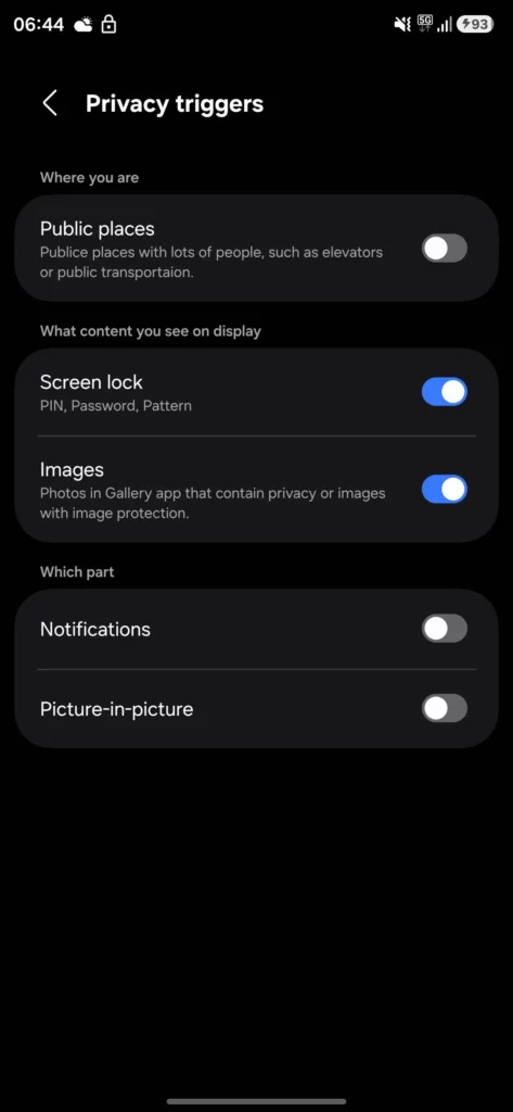 Galaxy S26 Ultra Privacy display 1